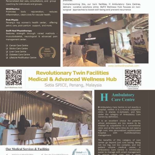 BeFit Wellness Hub and H Ambulatory Care Centre Shine in MMA Penang Branch Annual Magazine 2023